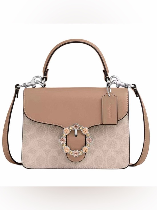 Coach Handbags - Coach Courtney Top Handle Signature Canvas Bag Satchel with Crystal Buckle